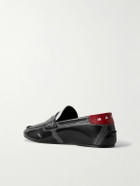 Marni - Logo-Print Glossed-Leather Loafers - Black