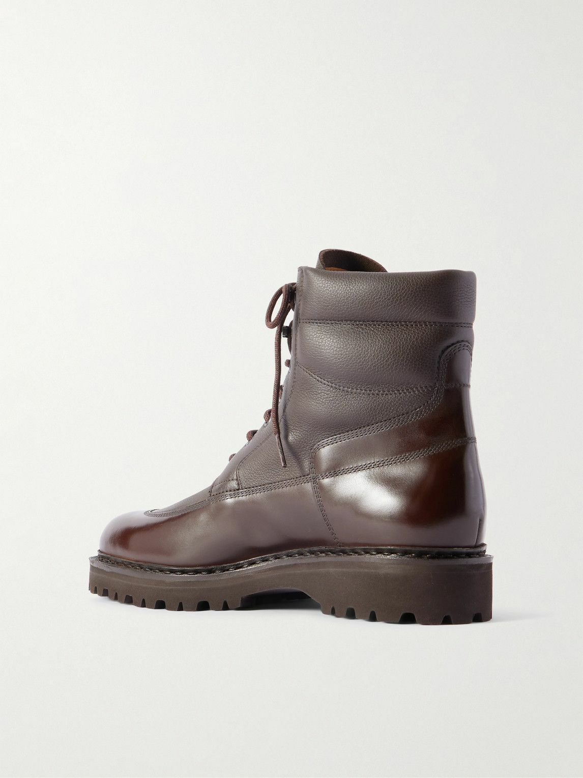 John Lobb - Peak Panelled Leather Boots - Brown