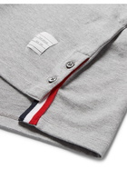 Thom Browne - Slim-Fit Grosgrain-Trimmed Cotton-Jersey T-Shirt - Gray