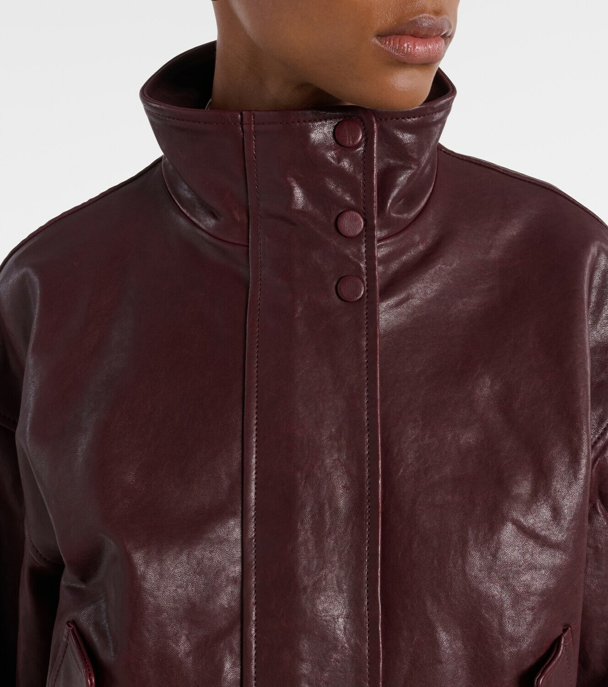 Veronica Beard Bateman cropped leather jacket