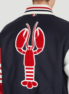 Lobster Motif Bomber Jacket in Dark Blue