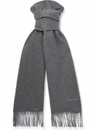 TOM FORD - Logo-Embroidered Fringed Cashmere Scarf