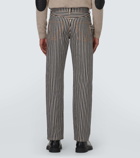 Bottega Veneta Striped cotton drill straight pants