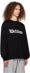 We11done Black Gothic Long Sleeve T-Shirt
