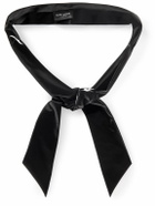SAINT LAURENT - Velvet-Effect Shell Tie - Black