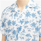 Portuguese Flannel Men's Minho Floral Vacation Shirt in White/Blue