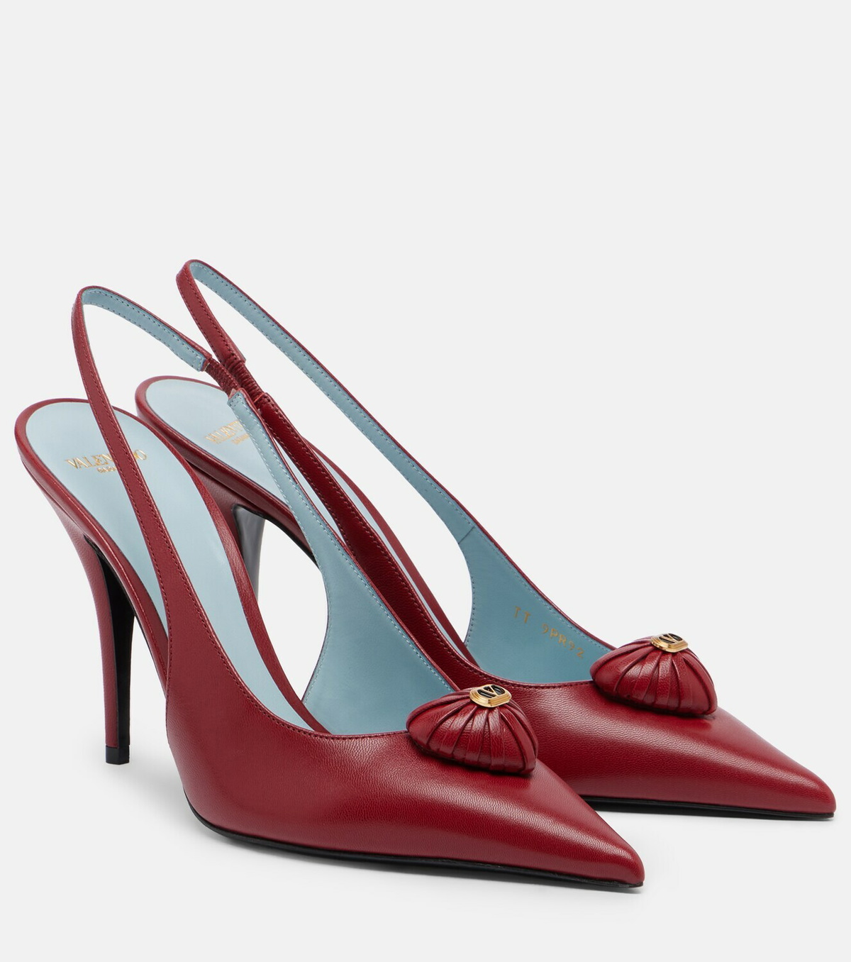 Valentino Garavani Cœur Royal leather slingback pumps