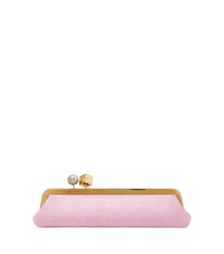 Photo: Jacquemus Salon croc-effect suede clutch