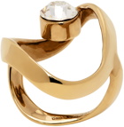 Dries Van Noten Gold Waved Jewel Ring