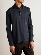 Kiton - Cotton-Piqué Polo Shirt - Black