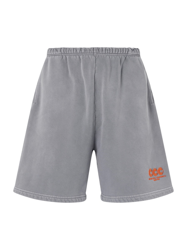 Photo: Willy Chavarria - CCC Buffalo Straight-Leg Logo-Embroidered Cotton-Jersey Shorts - Gray