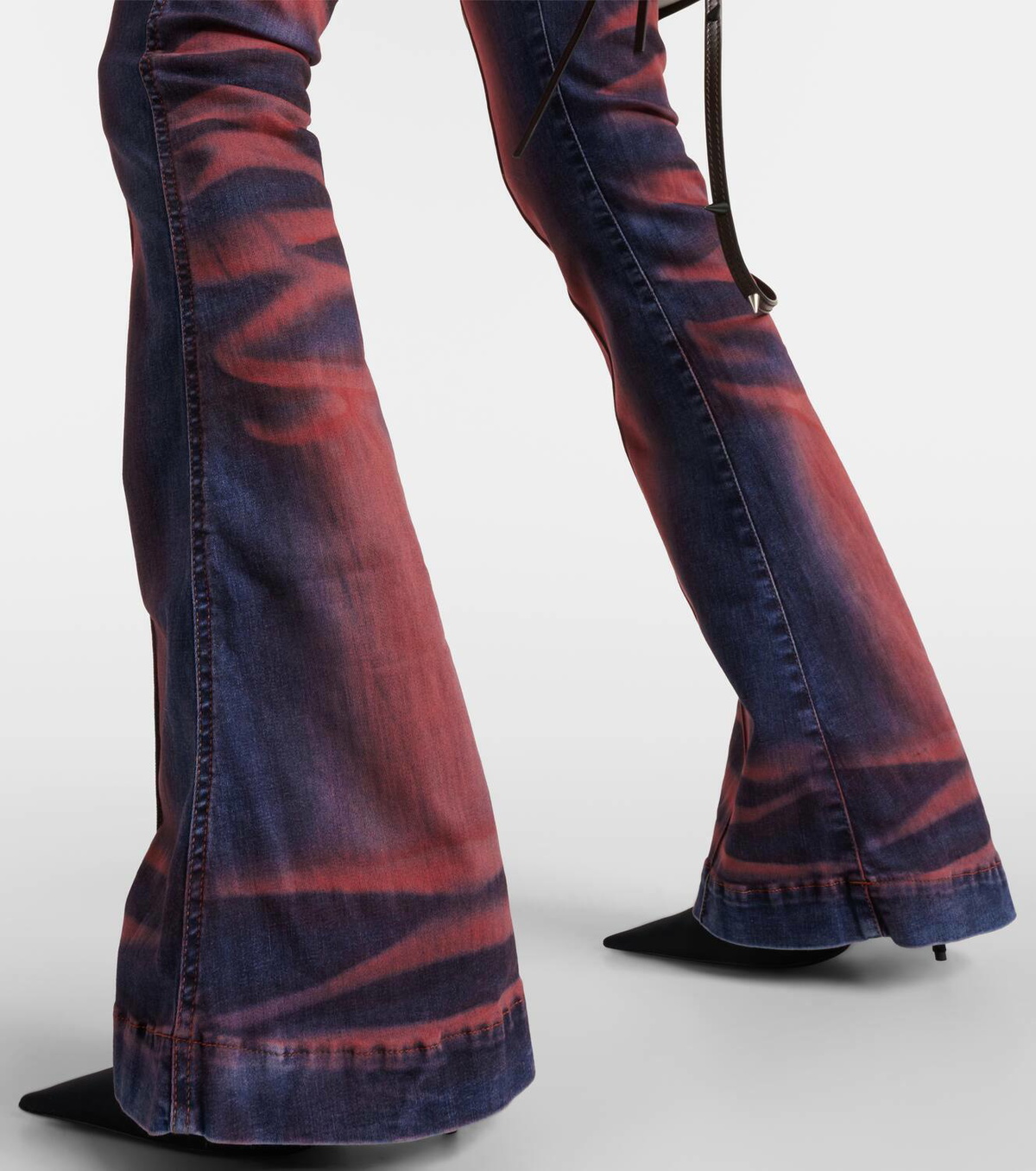 KNWLS Harley printed low-rise flared jeans