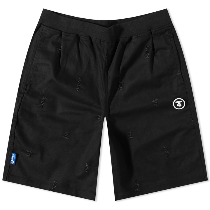 Photo: Men's AAPE Street Baseball Embroidered Short in Black