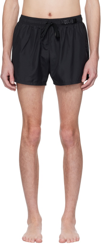 Photo: Moschino Black Letters Swim Shorts