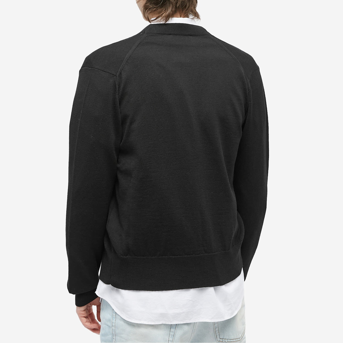 AMI Paris Men's Small A Heart Cardigan in Black