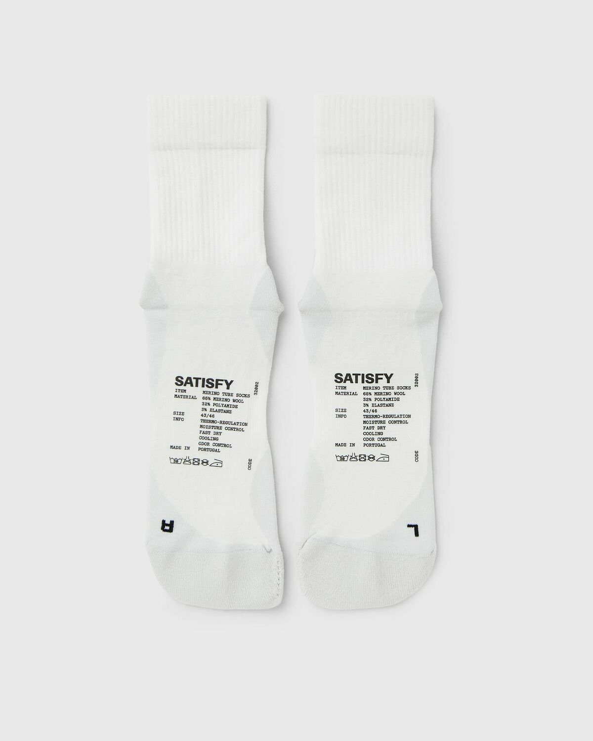 Satisfy Running Merino Nylon Tube Socks White Men