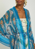 Etro Paisley-print Chiffon Maxi Kimono Dress - Blue - One Size