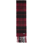 Saint Laurent Red and Black Plaid Small Scarf