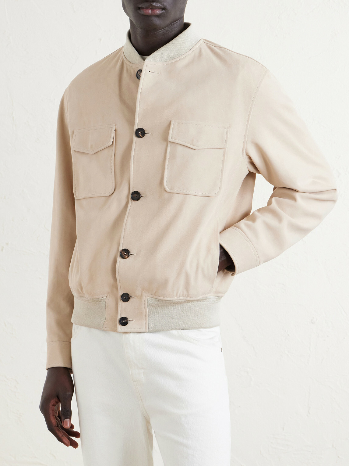 Slowear - Suede Bomber Jacket - Neutrals