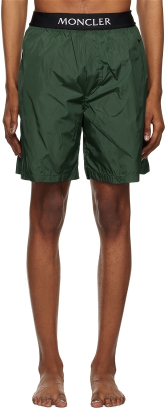 Photo: Moncler Green Three-Pocket Swim Shorts