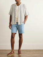 Orlebar Brown - Thomas Striped Crocheted Cotton Shirt - Neutrals