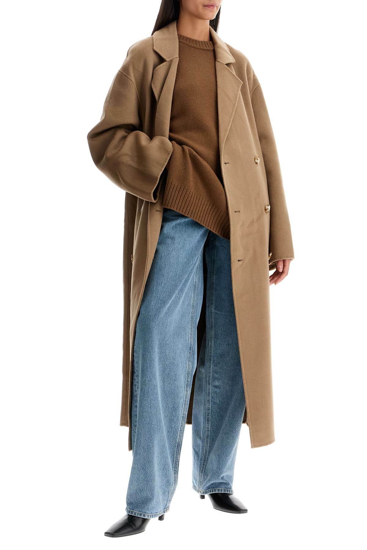 LOULOU STUDIO long wool and cashmere coat 'borne Beige