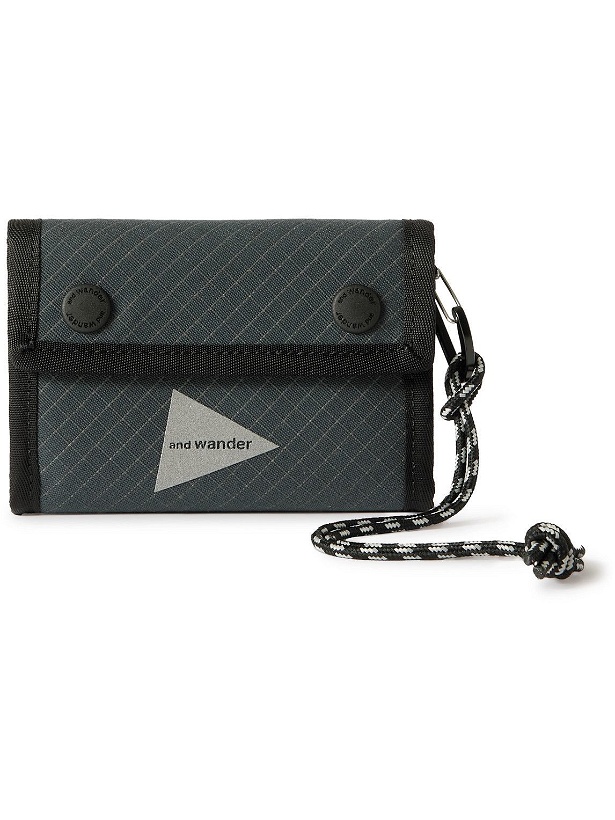 Photo: And Wander - Reflective Webbing-Trimmed Checked Canvas Wallet