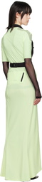 JOHANNA PARV Green Lycra Silicone Dots Maxi Dress