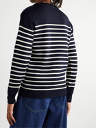 Armor Lux - Molène Logo-Appliquéd Striped Wool Sweater - Blue