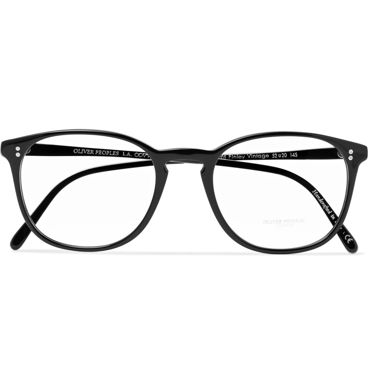 Photo: Oliver Peoples - Finley Vintage Round-Frame Acetate and Silver-Tone Metal Optical Glasses - Black