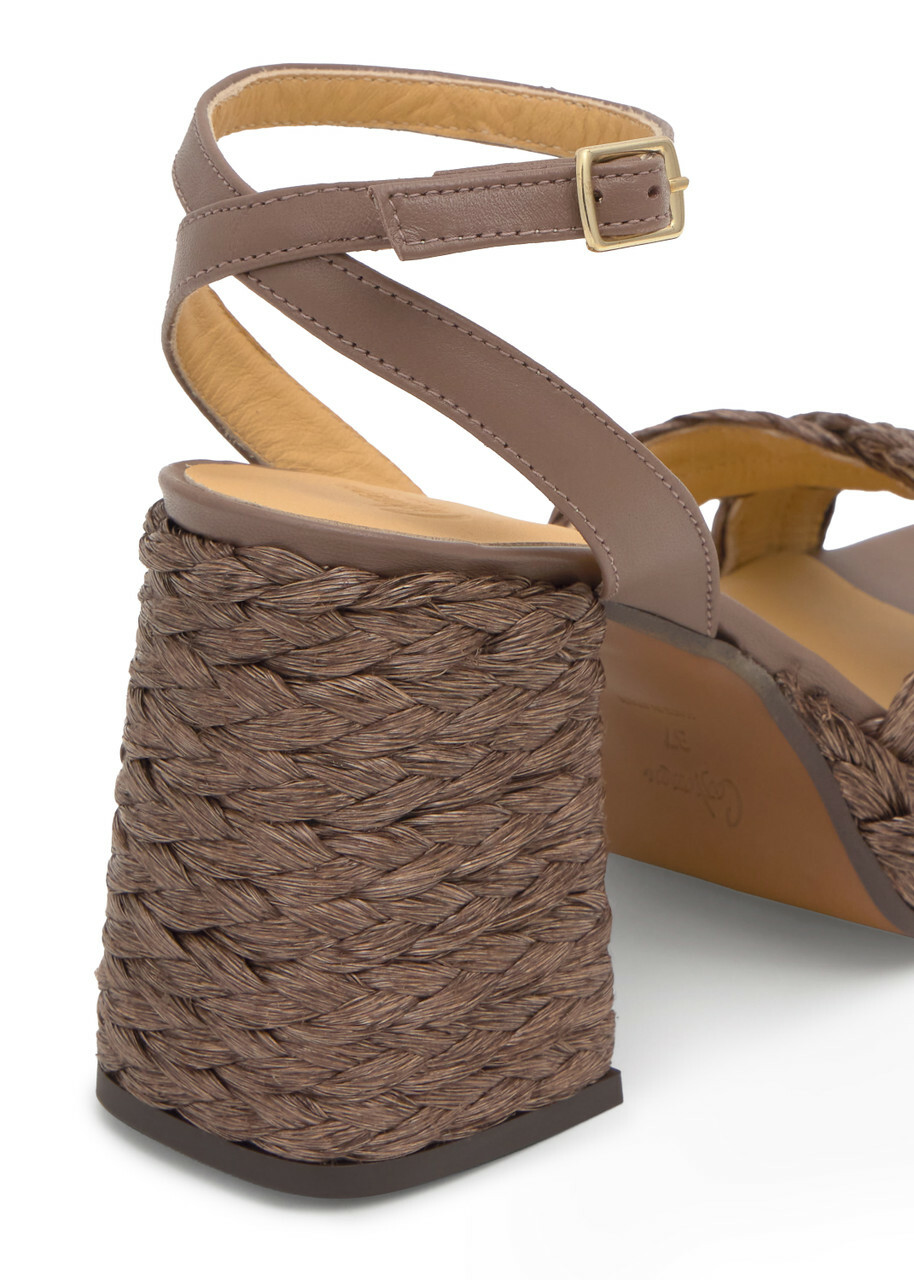 Castañer Valeriette Raffia Platform Sandals Brown