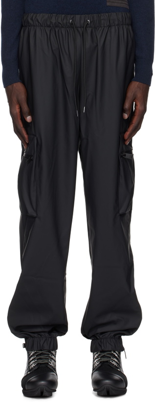 Photo: RAINS Black Regular Cargo Rain Pants