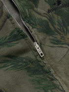 Balenciaga - Logo-Embroidered Printed Cotton-Jersey Hoodie - Green