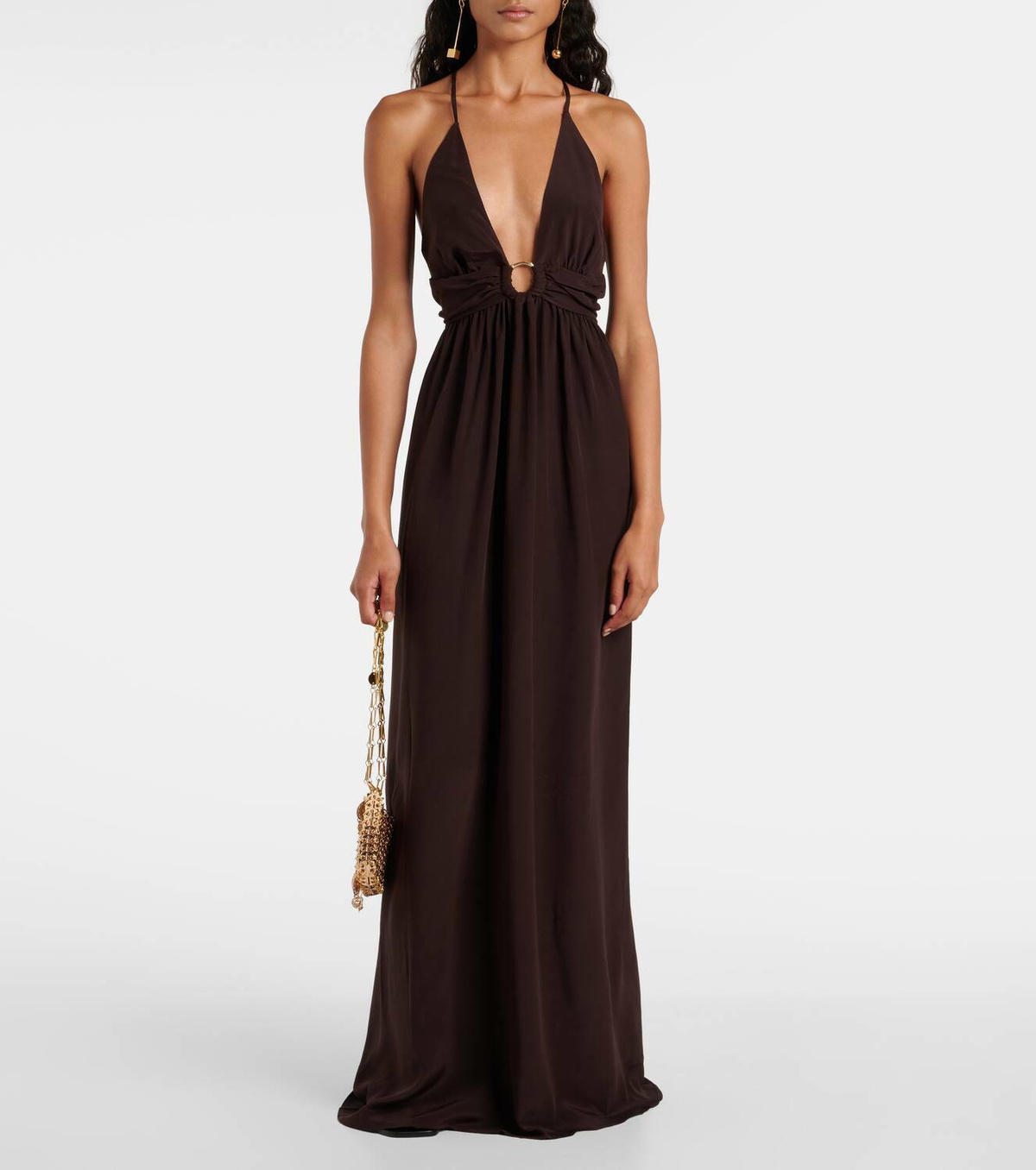 Heidi Klein Coco Palm silk maxi dress