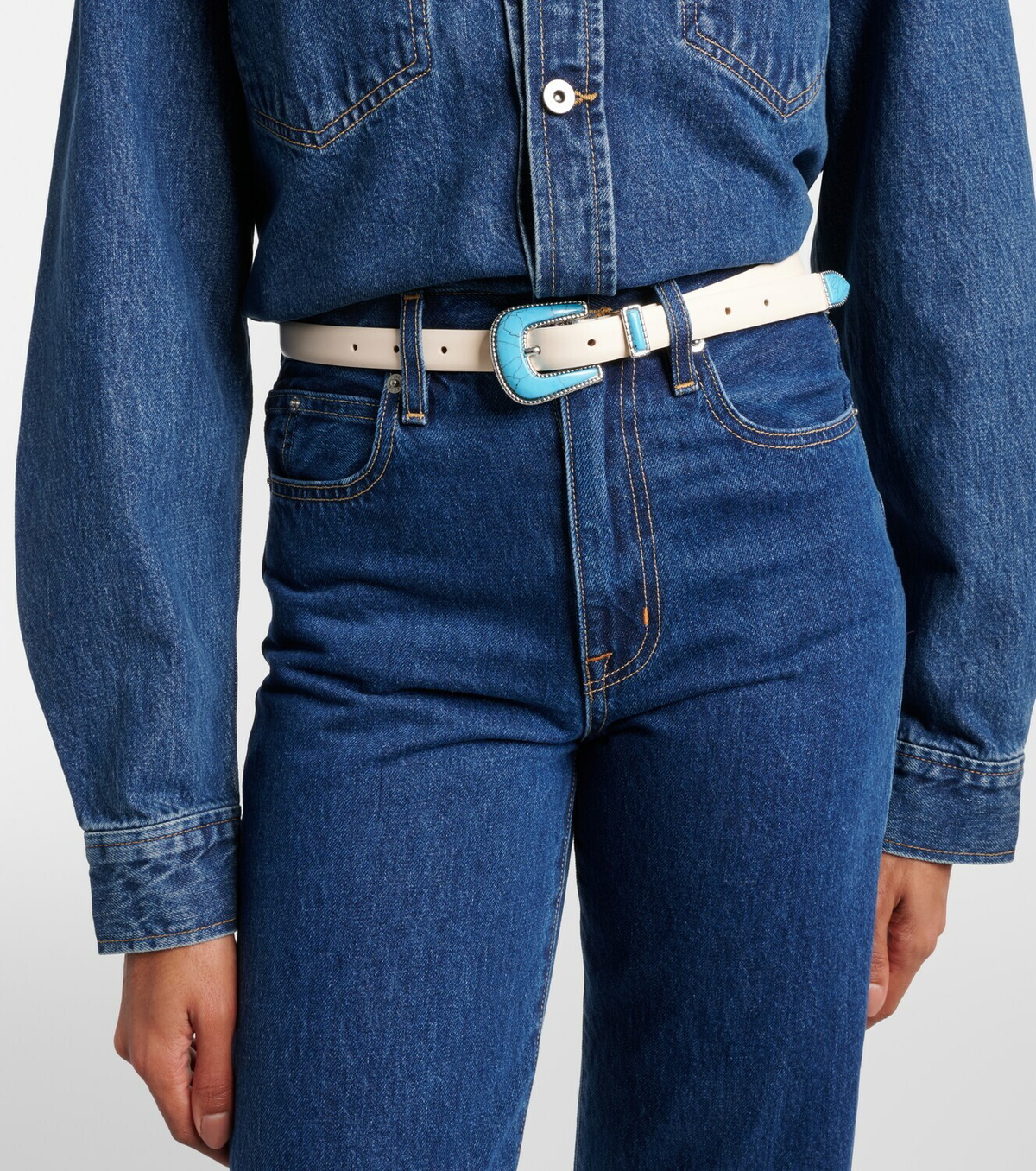 Déhanche Travertine leather belt