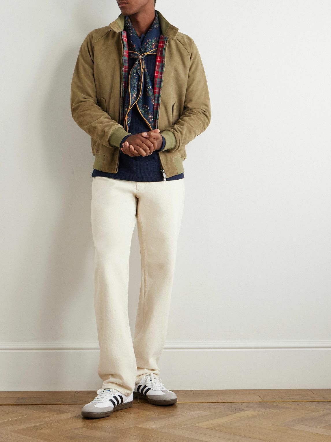 Baracuta - G9 Suede Harrington Jacket - Neutrals Baracuta