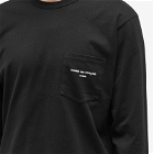 Comme Des Garçons Homme Men's Long Sleeve Pocket Logo T-Shirt in Black