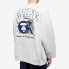 Men's AAPE College Devil Crew Sweat in Heather White