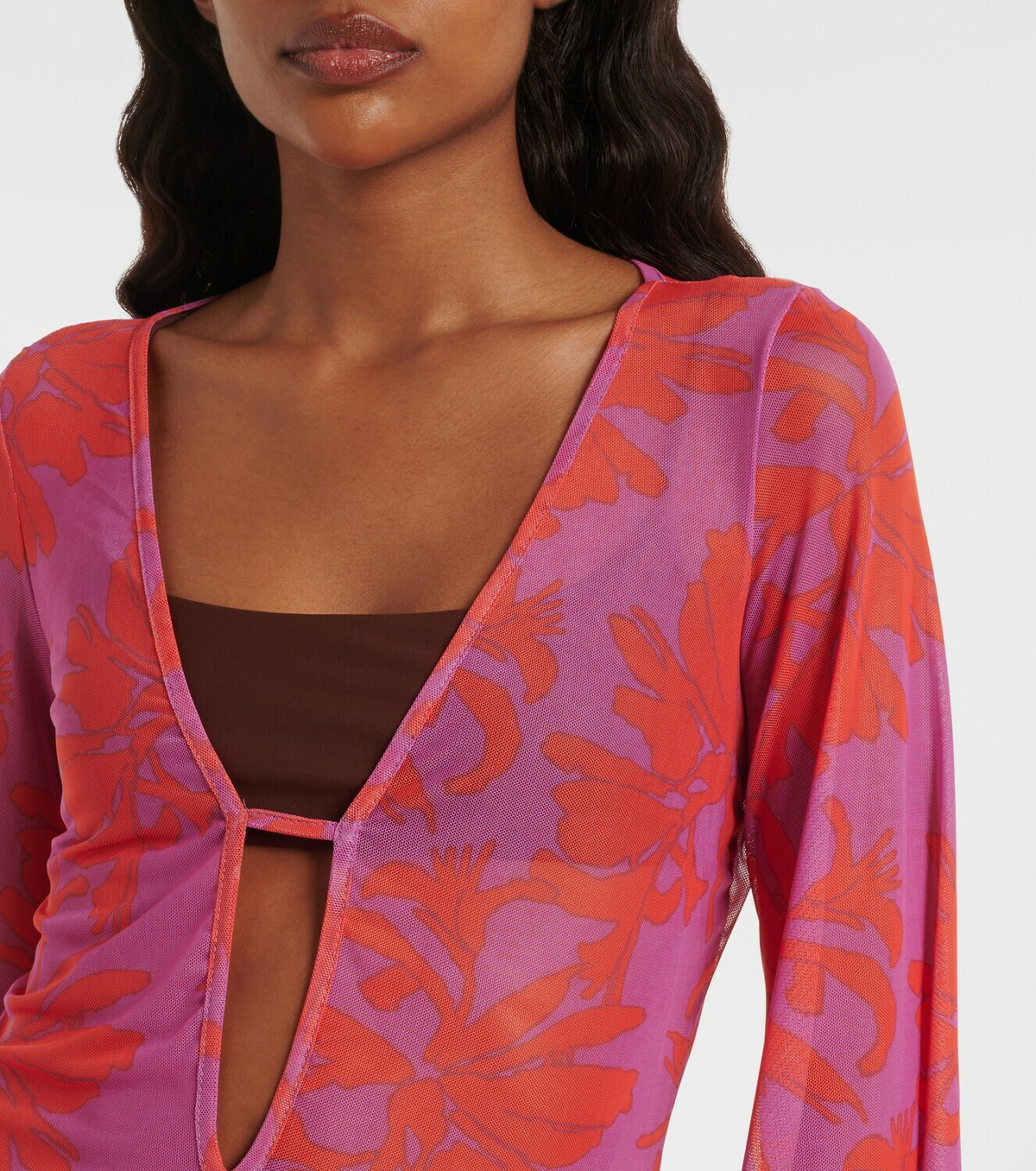 ViX Paula Hermanny Lidi floral sheer beach dress