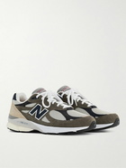 New Balance - Teddy Santis 990v3 Mesh and Suede Sneakers - Brown