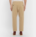 Barena - Sarza Cropped Tapered Stretch-Cotton Corduroy Drawstring Trousers - Men - Sand