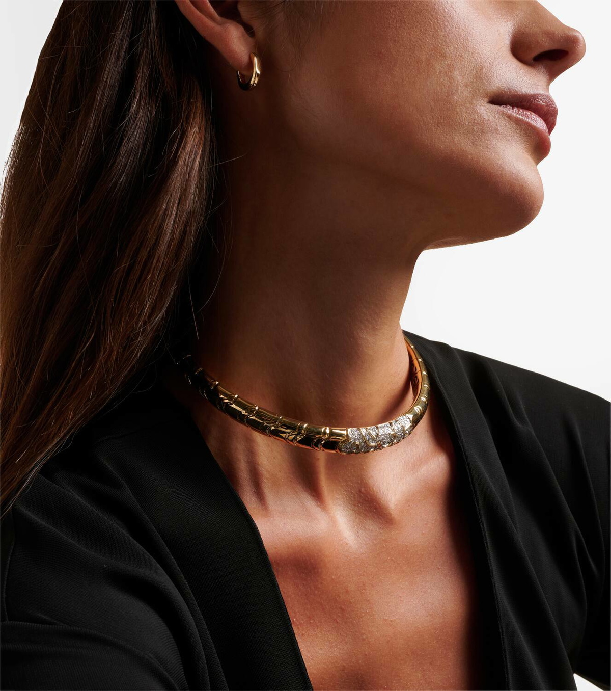 Marina B Onda 18kt gold choker with diamonds