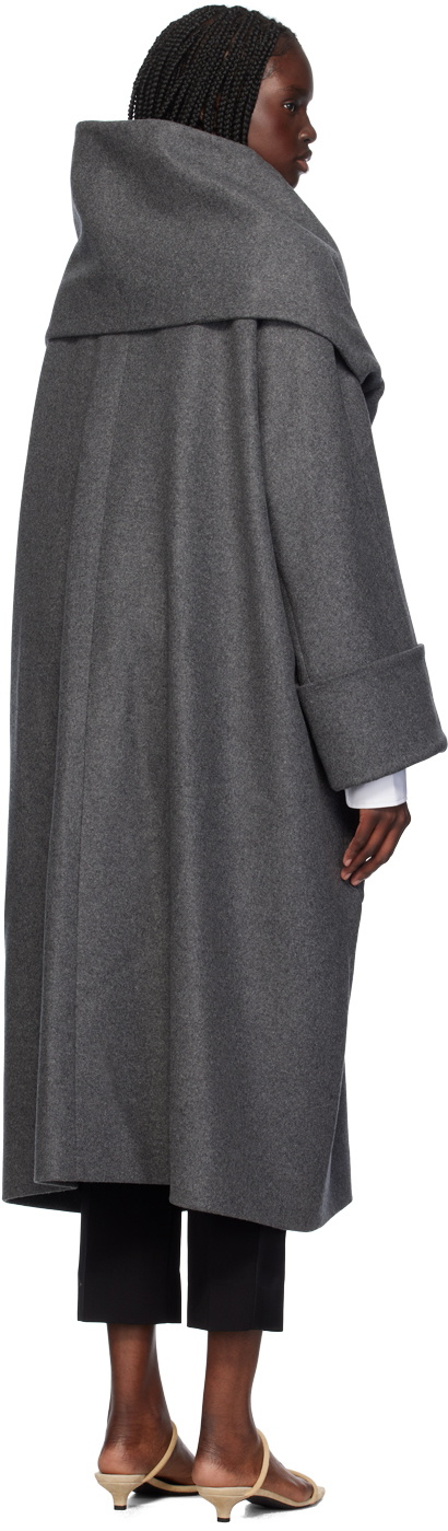 Erdem Gray Detachable Scarf Coat