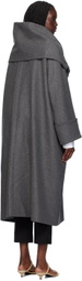 Erdem Gray Detachable Scarf Coat