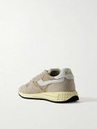 Autry - Reelwind Low Cracked-Leather Trimmed Suede and Shell Sneakers - Brown
