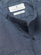 Turnbull & Asser - Grandad-Collar Checked Cotton-Twill Shirt - Blue