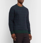 Incotex - Checked Virgin Wool-Blend Sweater - Green