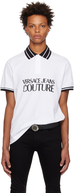 Photo: Versace Jeans Couture White Printed Polo