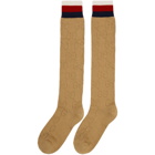 Gucci Beige Tall Spring GG Socks