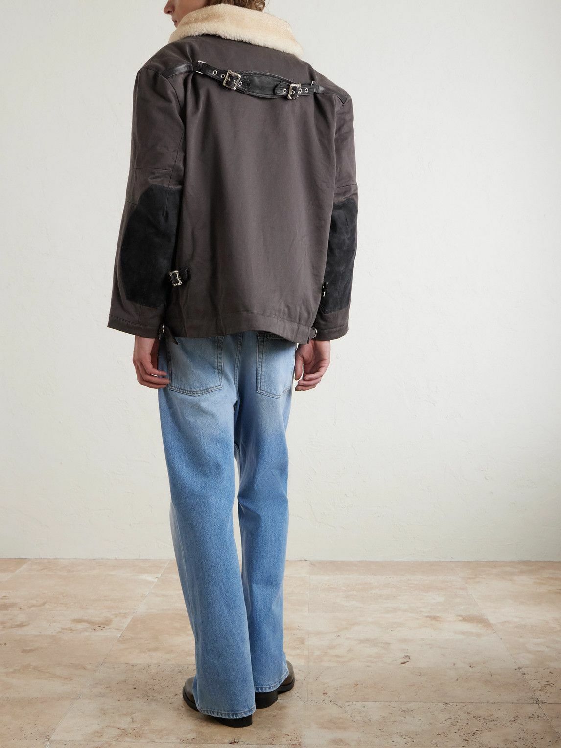 Enfants Riches Déprimés - Viktor Shearling-Trimmed Padded Cotton-Twill Jacket - Black